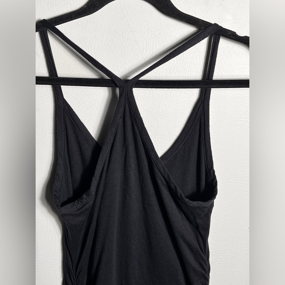 Splendid Ruched Racerback Black Tank Dress Small - Picture 5 of 10